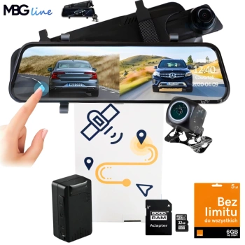 ZESTAW Lokalizator GPS 20 DNI PODSŁUCH 4G MK6A + Kamera w lusterku wstecznym HS900Pro